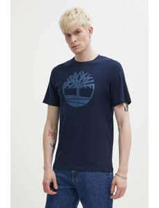 Timberland t-shirt in cotone uomo colore blu navy TB0A2C2RZ021