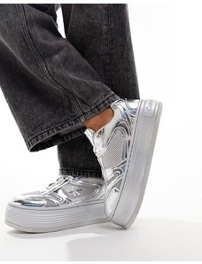 Calvin Klein Jeans - Bold - Sneakers con plateau argento in materiali misti
