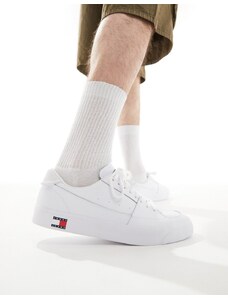 Tommy Jeans - Essential - Sneakers bianche con suola vulcanizzata-Bianco
