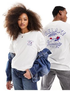 Tommy Jeans - T-shirt unisex vestibilità classica bianca con grafica-Bianco