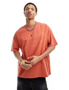 AllSaints - Laser - T-shirt oversize arancione