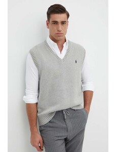 Polo Ralph Lauren gilè in cotone colore grigio 710A33366
