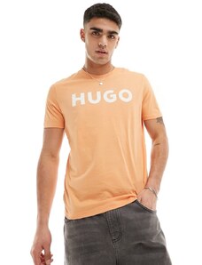 HUGO RED - Dulivio - T-shirt arancione con logo