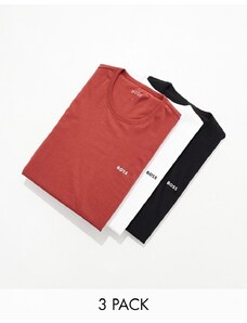 Boss - Bodywear - Confezione da 3 T-shirt classiche multicolore
