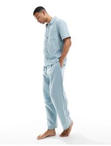 Calvin Klein - Pure - Pantaloni del pigiama azzurri testurizzati-Blu