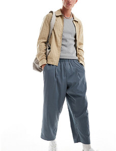 Reclaimed Vintage - Pantaloni cropped comodi a fondo ampio blu-Grigio