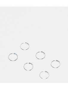 Kingsley Ryan - Confezione da 3 paia di orecchini piccoli a cerchio in argento sterling