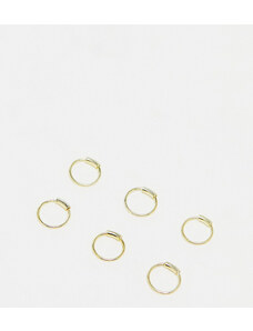 Kingsley Ryan - Confezione da 3 paia di orecchini a cerchio piccoli placcati oro