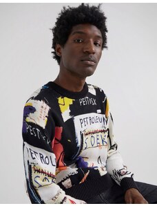 Lee x Jean-Michael Basquiat - Capsule - Felpa nera con stampa artistica-Nero