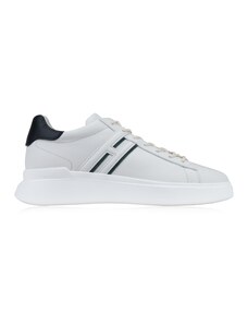 HOGAN HXM5800DV4 QBL Sneakers-UK 10 Bianco, Nero Pelle, Gomma