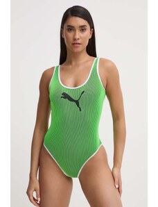 Puma costume da bagno intero Contour Rib colore verde 938342