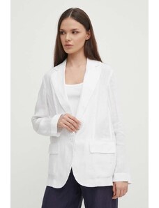 Sisley giacca in lino colore bianco