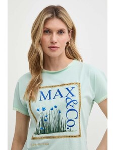 MAX&Co. t-shirt in cotone x FATMA MOSTAFA donna colore verde 2416941018200