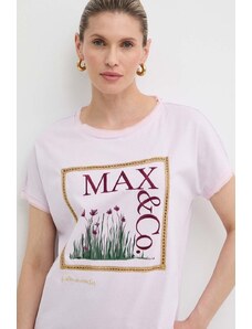 MAX&Co. t-shirt in cotone x FATMA MOSTAFA donna colore violetto 2416941018200