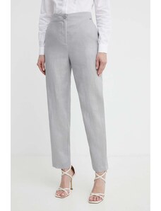 Armani Exchange pantaloni in lino colore grigio 3DYP12 YN1RZ