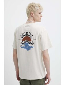 Dickies t-shirt in cotone BEACH TEE SS uomo colore beige DK0A4YRD