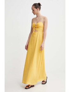 Billabong vestito con aggiunta di lino X It's Now Cool colore giallo ABJWD00681