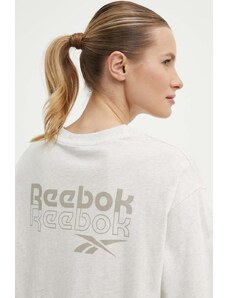 Reebok t-shirt in cotone donna colore beige 100075401