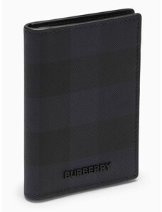 Burberry Portacarte a libro blu navy motivo Check
