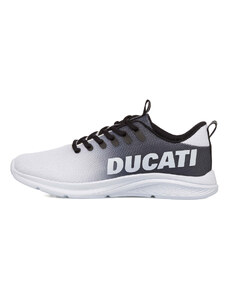 Sneakers bianche e nere da uomo con logo laterale Ducati Shade