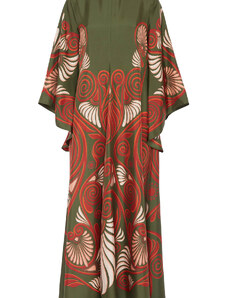 La DoubleJ VIP Summer Collection Pre Access gend - Magnifico Dress Kerylos Placée Dark Green L 100% Silk
