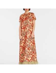 La DoubleJ Dresses gend - Swing Dress Reef Pale Pink L 98% Silk 2% Ostrich Feathers