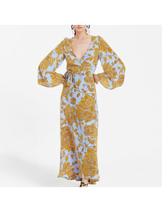 La DoubleJ VIP Summer Collection Pre Access gend - The Wrap Dress Tangle Light Blue L 100% Silk