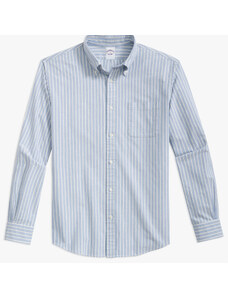Brooks Brothers Camicia sportiva blu a righe regular fit Oxford Friday con collo a polo button-down - male Camicie sportive Blu XL