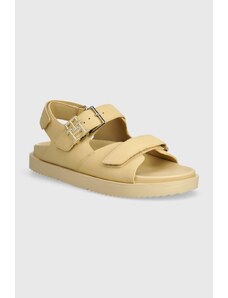 Tommy Hilfiger sandali in nabuk TH HARDWARE NUBUCK SPORTY SANDAL colore beige FW0FW08038