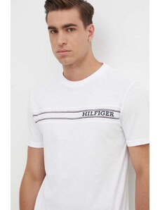 Tommy Hilfiger t-shirt in cotone uomo colore bianco con applicazione UM0UM03196