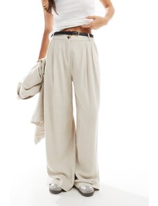 Vero Moda - Aware - Pantaloni sartoriali color pietra a pieghe in coordinato-Neutro