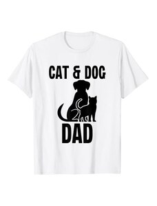 Cat Dog Dad Owner Cute Father Daddy Pet Animal Gatto Cane Papà Proprietario Carino Padre Papà Animale Papa Maglietta