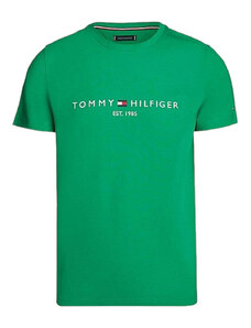 Tommy Hilfiger t-shirt verde logo ricamato MW0MW11797