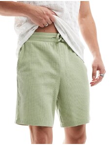 ASOS DESIGN - Pantaloncini slim in piqué verdi-Verde
