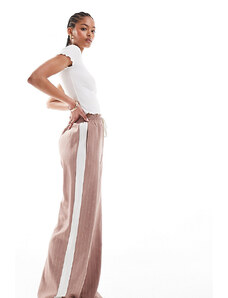 ASOS Tall ASOS DESIGN Tall - Pantaloni color visone a righe con pannello a contrasto-Multicolore