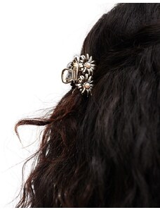 ASOS DESIGN - Pinza per capelli color oro con margherite e perle sintetiche