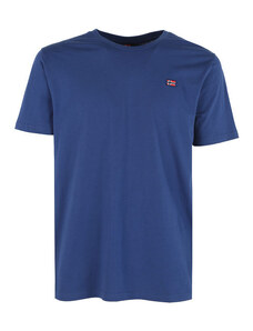 Norway T-shirt Girocollo Da Uomo In Cotone Manica Corta Blu Taglia L