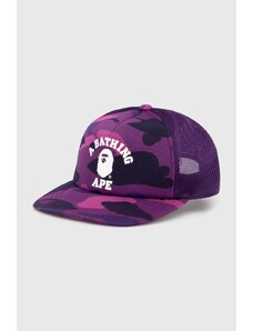 A Bathing Ape berretto da baseball Color Camo College Mesh Cap colore violetto 1J30180011