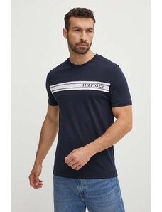 Tommy Hilfiger t-shirt in cotone uomo colore blu navy con applicazione UM0UM03196