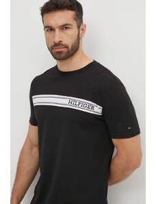 Tommy Hilfiger t-shirt in cotone uomo colore nero con applicazione UM0UM03196