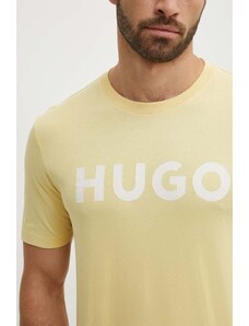 HUGO t-shirt in cotone uomo colore giallo