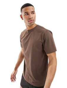 ASOS 4505 - T-shirt da allenamento quick dry marrone con logo