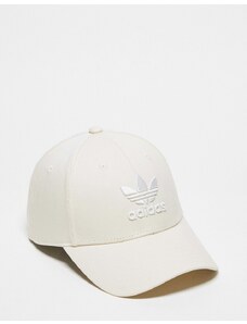 adidas Originals - Cappellino color crema con logo a trifoglio-Bianco