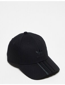 adidas Originals - Cappellino nero con 3 strisce