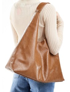 ASOS DESIGN - Maxi borsa marrone con manico arrotondato