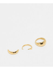 ALDO - Confezione da 3 anelli a fascia color oro effetto metallo fuso