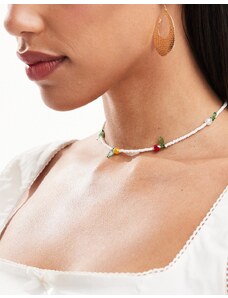 ASOS DESIGN - Collana con perle sintetiche e dettagli a forma di frutta-Multicolore