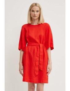 United Colors of Benetton vestito di lino colore rosso