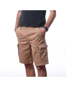 Blauer pantalone corto da uomo modello bermuda cargo marrone cartoccio