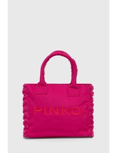 Pinko borsa a mano in cotone colore rosa 100782 A1WQ